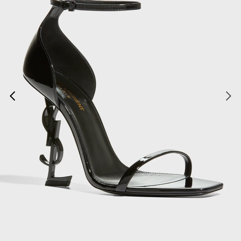 Saint Laurent 110mm Opyum YSL Patent Leather Sandals with Black Hardware - Picture 8 of 10